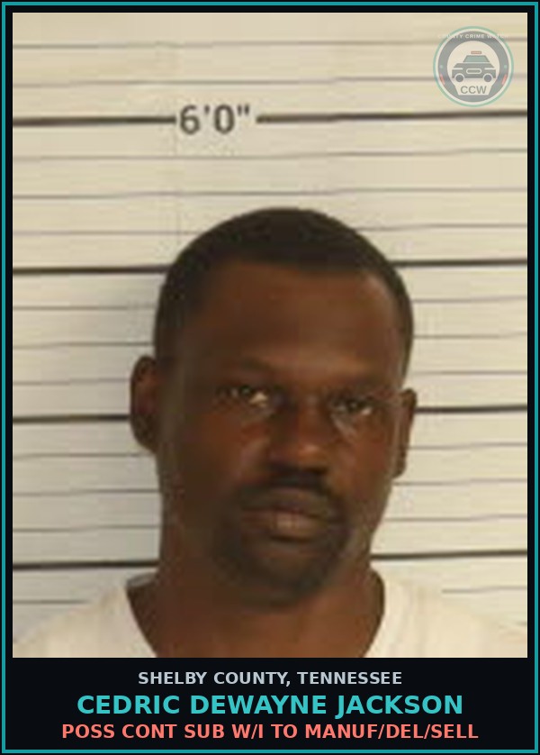 Booking mugshot of CEDRIC DEWAYNE JACKSON in Shelby County