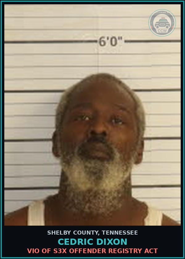 Booking mugshot of CEDRIC DIXON in Shelby County
