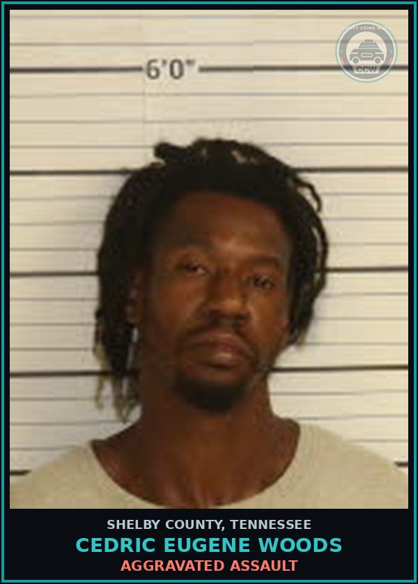 Booking mugshot of CEDRIC EUGENE WOODS in Shelby County