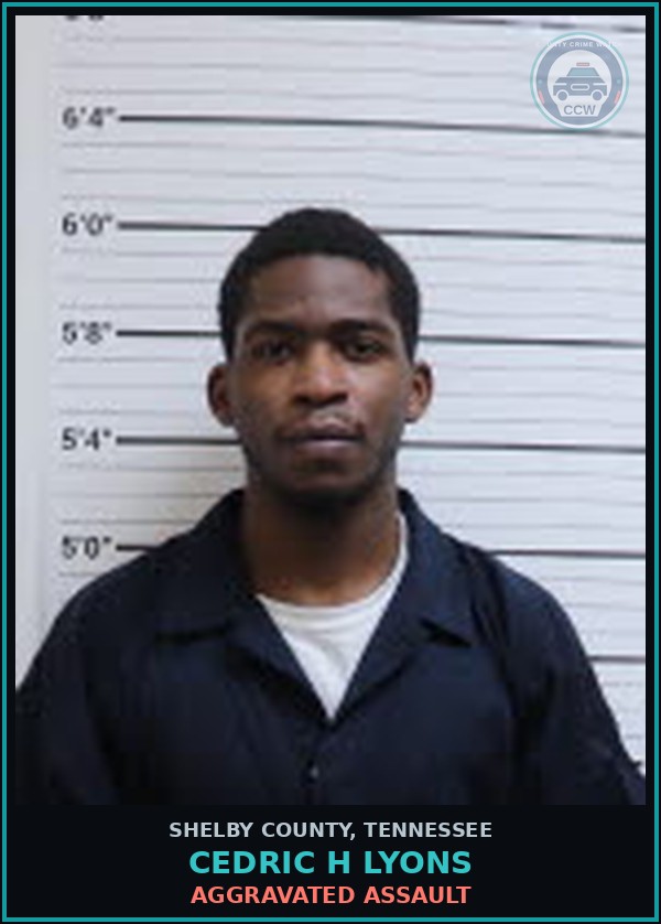 Booking mugshot of CEDRIC H LYONS in Shelby County