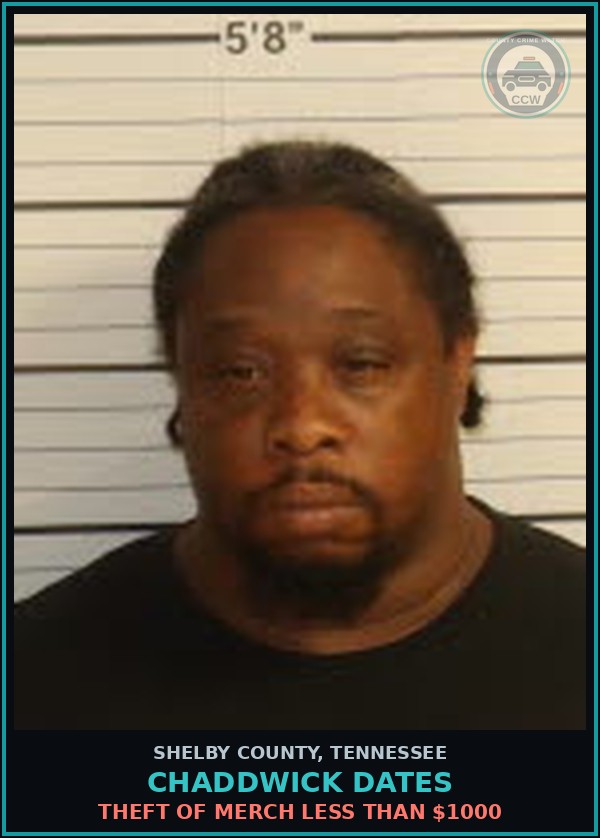 Booking mugshot of CHADDWICK DATES in Shelby County