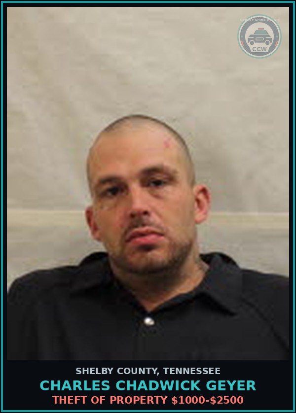 Booking mugshot of CHARLES CHADWICK GEYER in Shelby County
