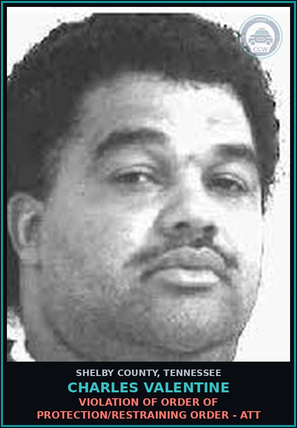 Booking mugshot of CHARLES VALENTINE in Shelby County