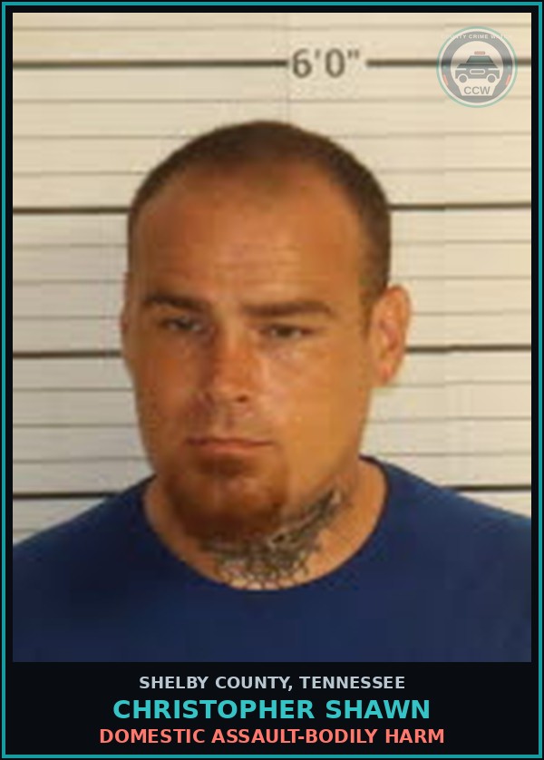 Booking mugshot of CHRISTOPHER SHAWN in Shelby County