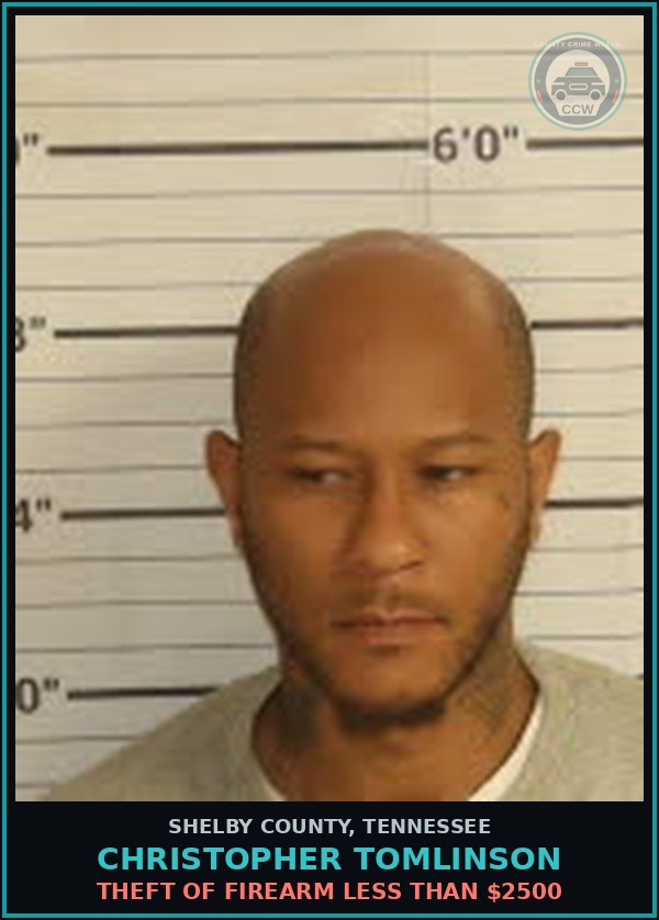 Booking mugshot of CHRISTOPHER TOMLINSON in Shelby County