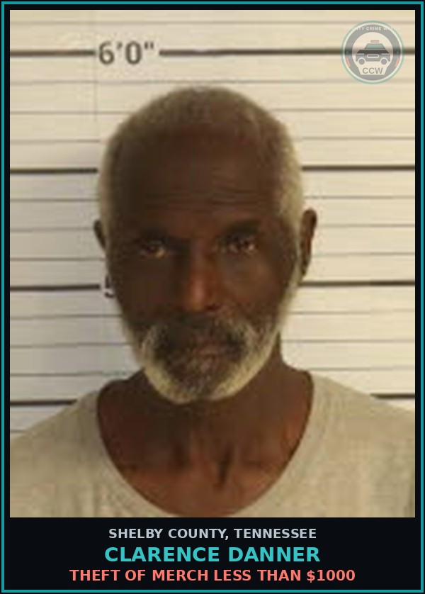Booking mugshot of CLARENCE DANNER in Shelby County