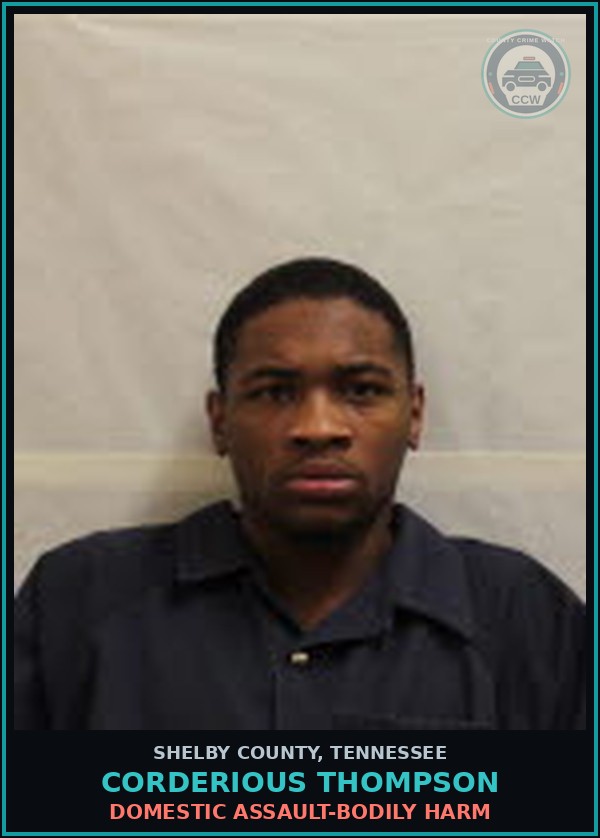 Booking mugshot of CORDERIOUS THOMPSON in Shelby County