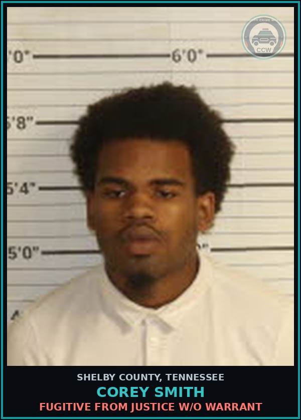 Booking mugshot of COREY SMITH in Shelby County