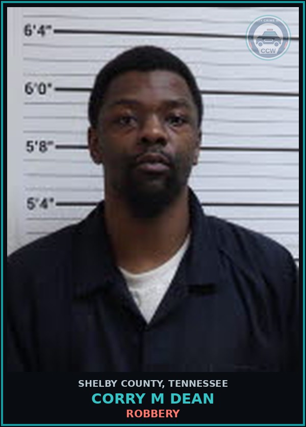 Booking mugshot of CORRY M DEAN in Shelby County