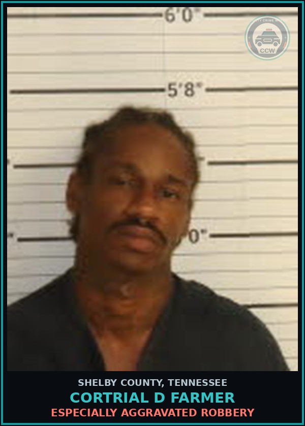 Booking mugshot of CORTRIAL D FARMER in Shelby County