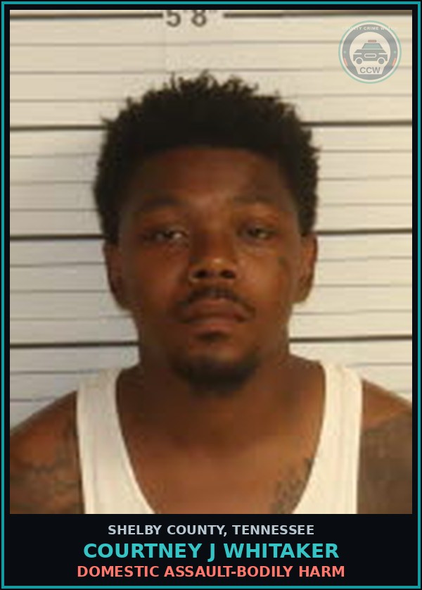 Booking mugshot of COURTNEY J WHITAKER in Shelby County