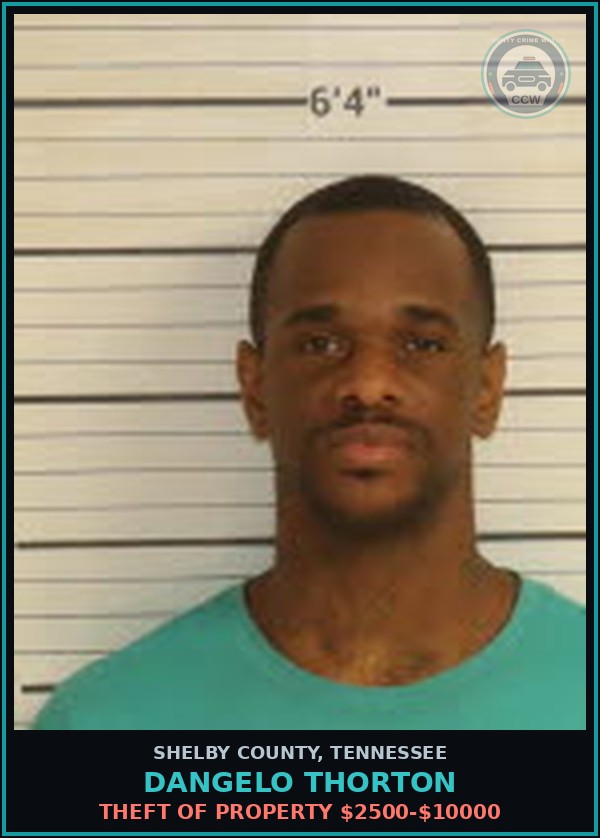 Booking mugshot of DANGELO THORTON in Shelby County