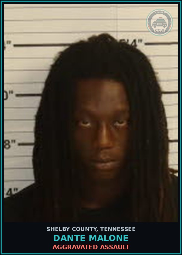 Booking mugshot of DANTE MALONE in Shelby County