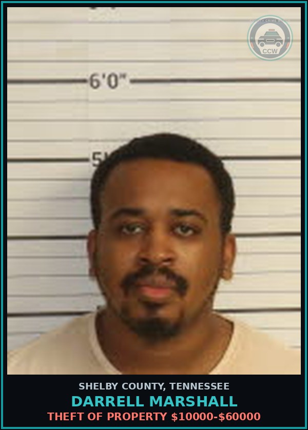 Booking mugshot of DARRELL MARSHALL in Shelby County