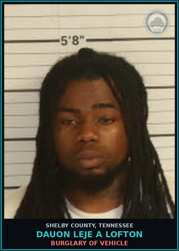 Booking mugshot of DAUON LEJE A LOFTON in Shelby County