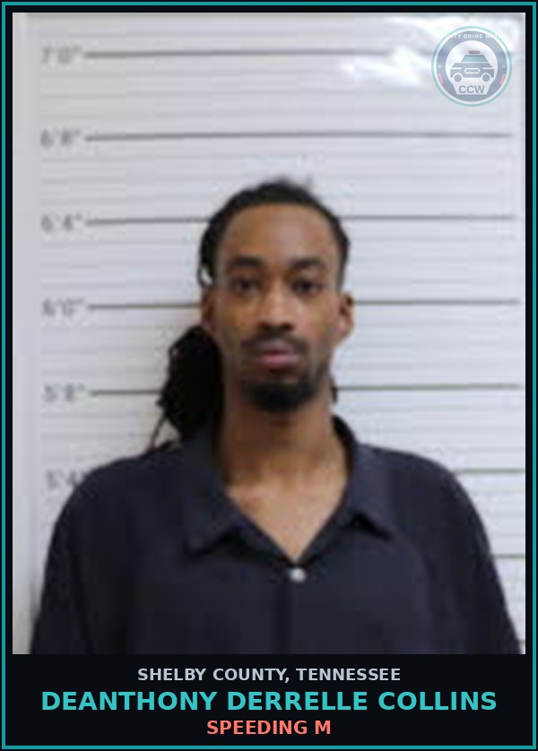 Booking mugshot of DEANTHONY DERRELLE COLLINS in Shelby County