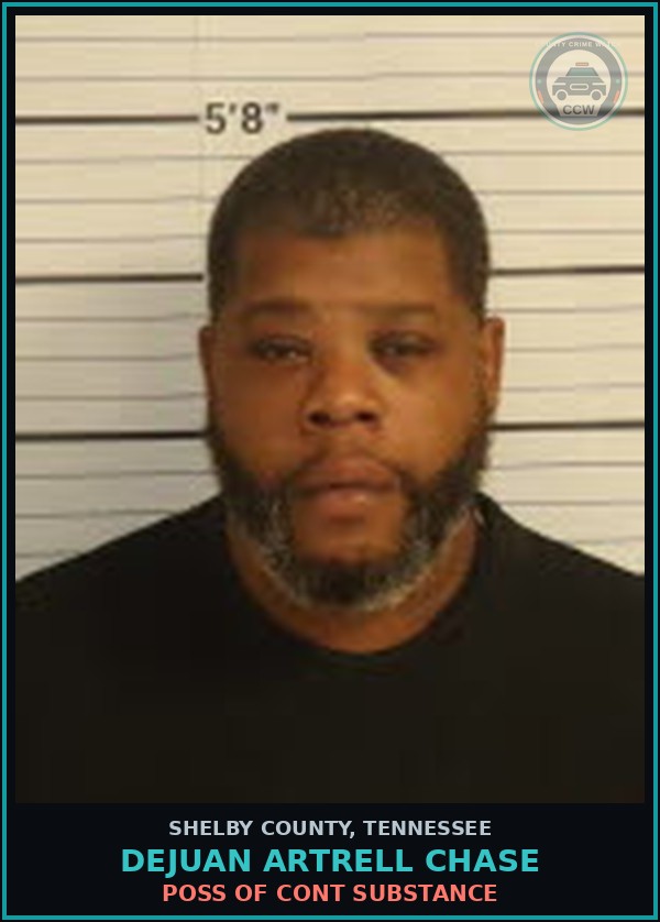 Booking mugshot of DEJUAN ARTRELL CHASE in Shelby County