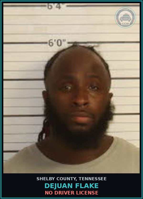 Booking mugshot of DEJUAN FLAKE in Shelby County