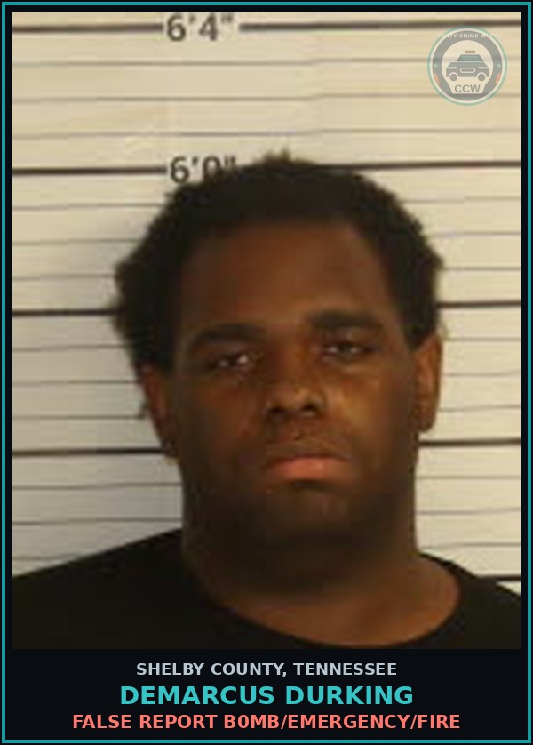 Booking mugshot of DEMARCUS DURKING in Shelby County