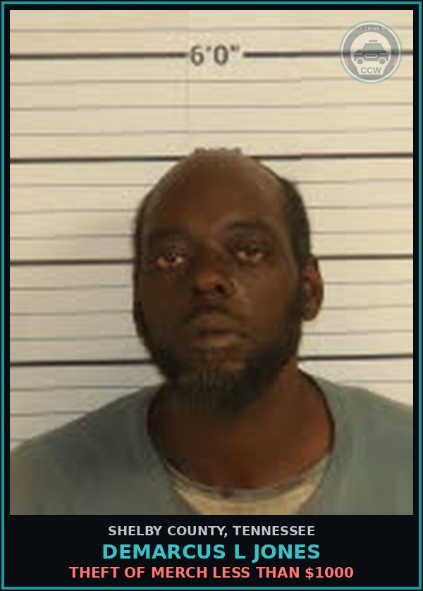 Booking mugshot of DEMARCUS L JONES in Shelby County