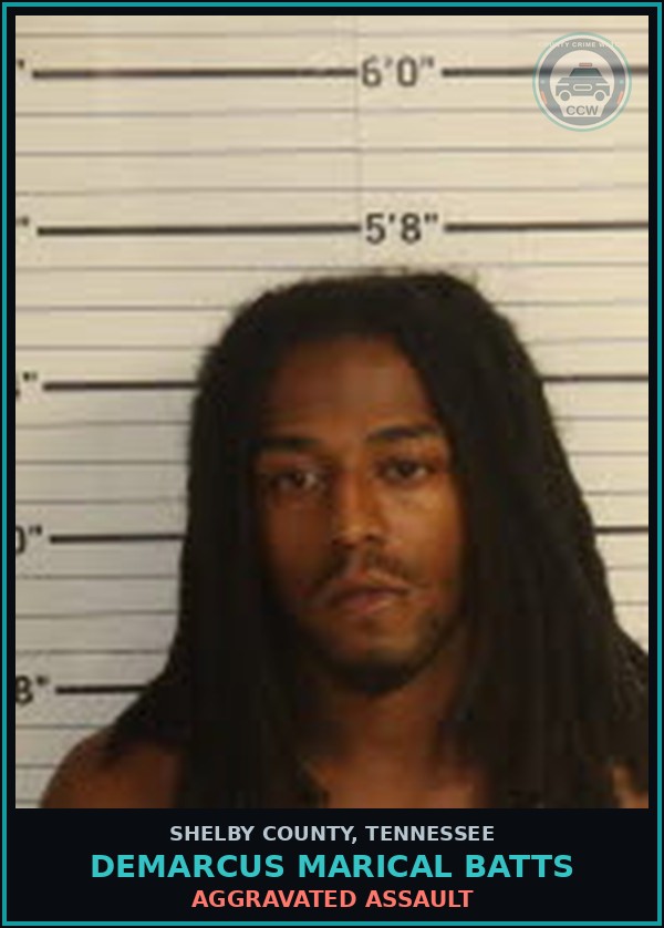 Booking mugshot of DEMARCUS MARICAL BATTS in Shelby County
