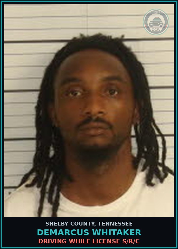 Booking mugshot of DEMARCUS WHITAKER in Shelby County