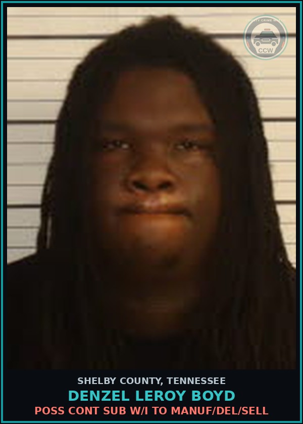 Booking mugshot of DENZEL LEROY BOYD in Shelby County
