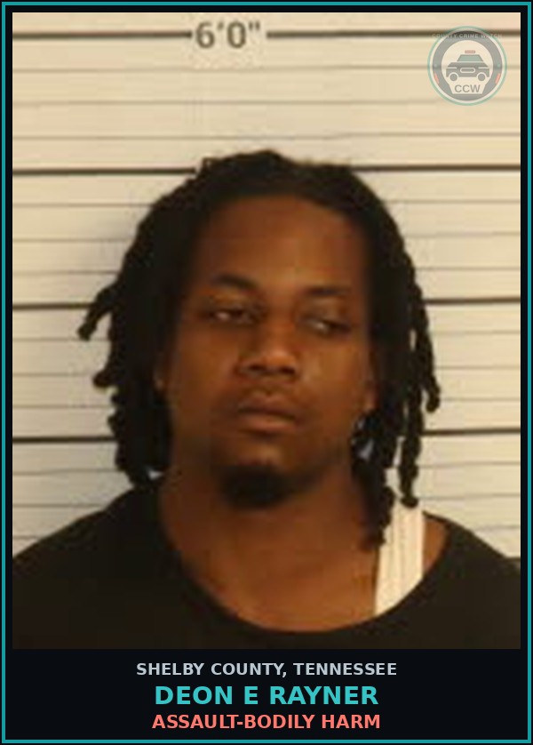 Booking mugshot of DEON E RAYNER in Shelby County