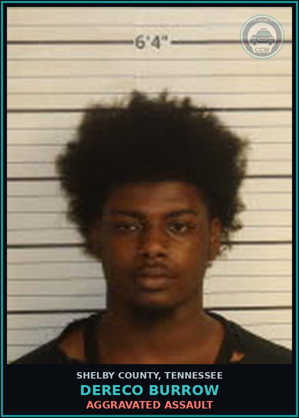 Booking mugshot of DERECO BURROW in Shelby County