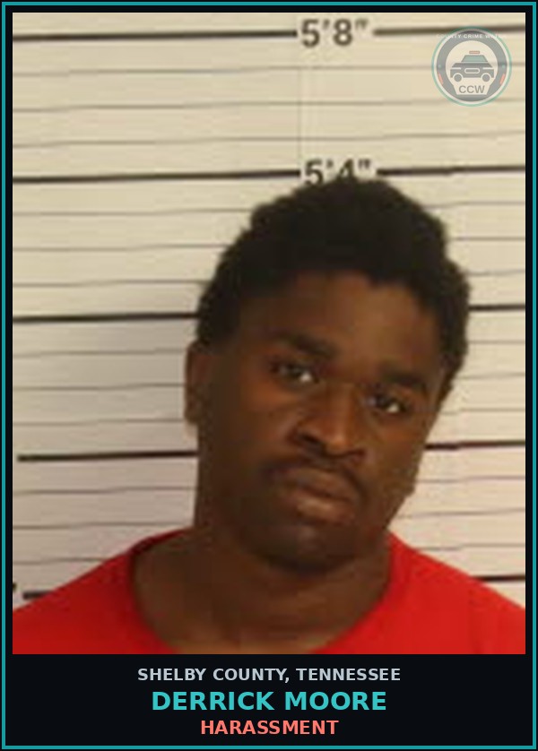 Booking mugshot of DERRICK MOORE in Shelby County