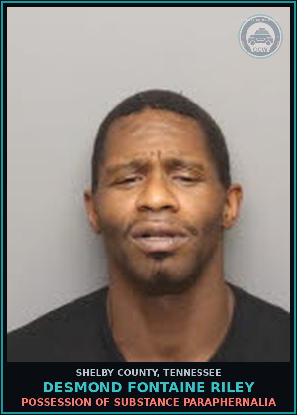 Booking mugshot of DESMOND FONTAINE RILEY in Shelby County