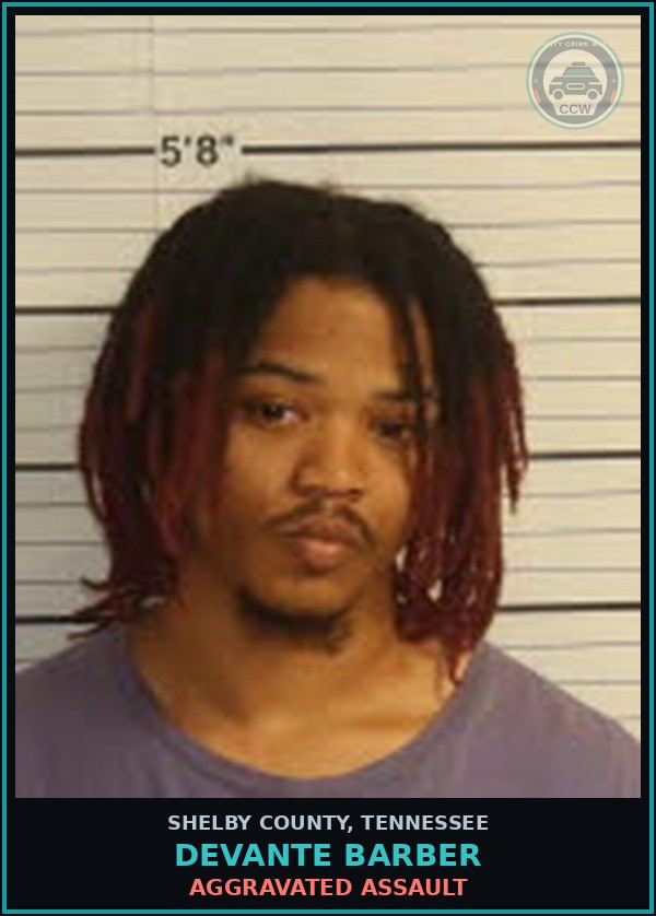 Booking mugshot of DEVANTE BARBER in Shelby County