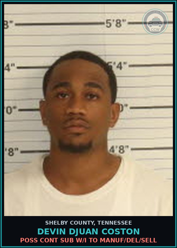 Booking mugshot of DEVIN DJUAN COSTON in Shelby County