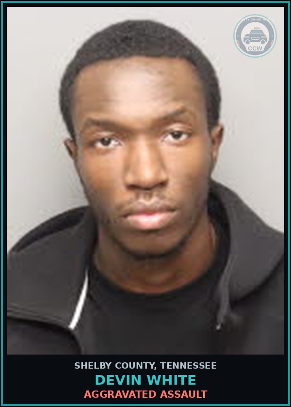 Booking mugshot of DEVIN WHITE in Shelby County