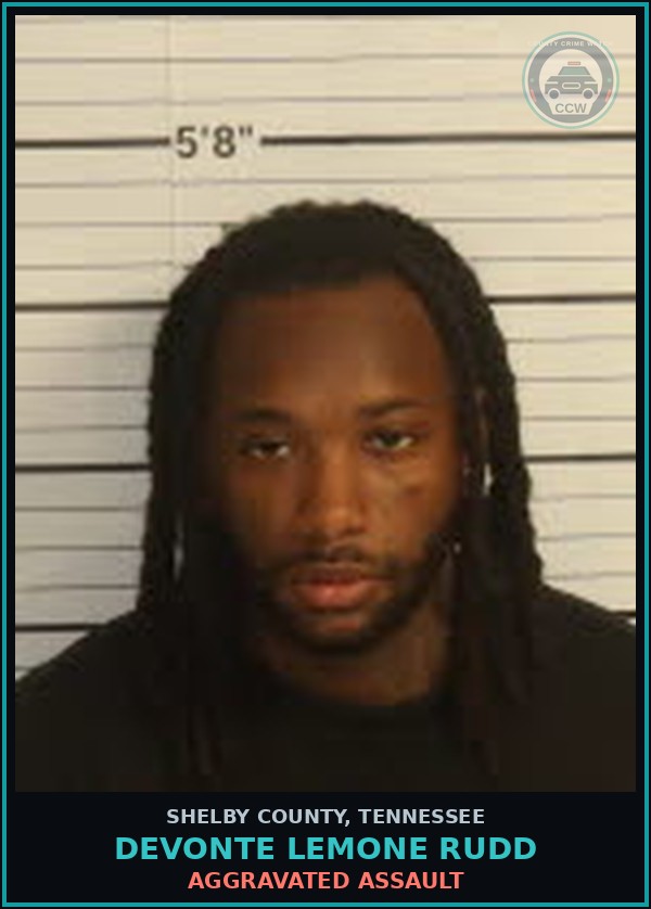 Booking mugshot of DEVONTE LEMONE RUDD in Shelby County