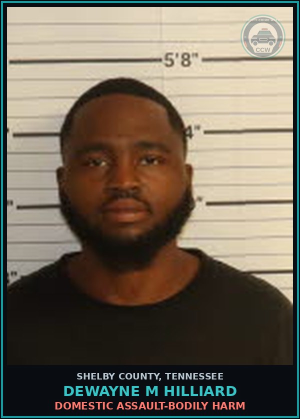 Booking mugshot of DEWAYNE M HILLIARD in Shelby County