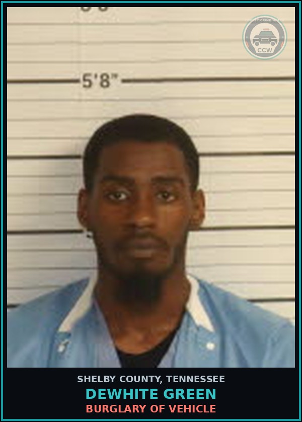 Booking mugshot of DEWHITE GREEN in Shelby County