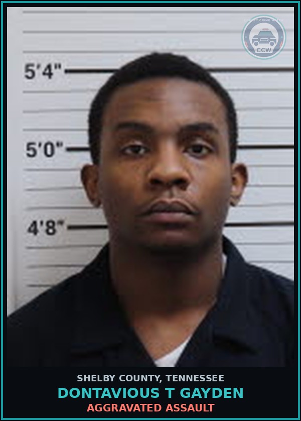 Booking mugshot of DONTAVIOUS T GAYDEN in Shelby County