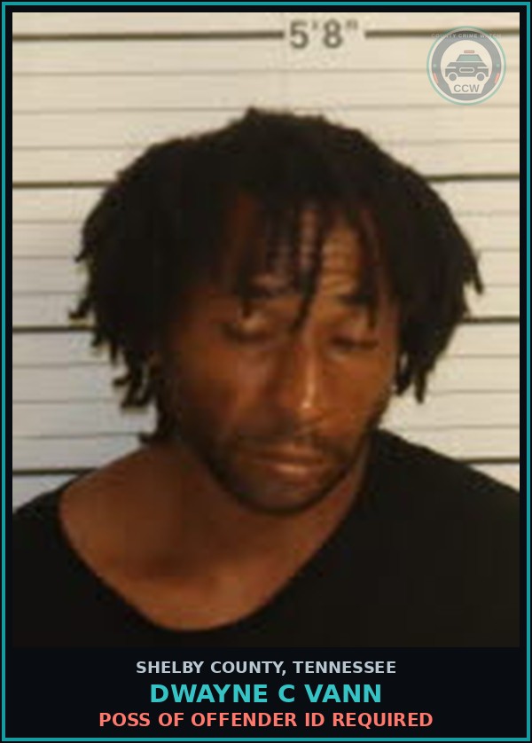 Booking mugshot of DWAYNE C VANN in Shelby County
