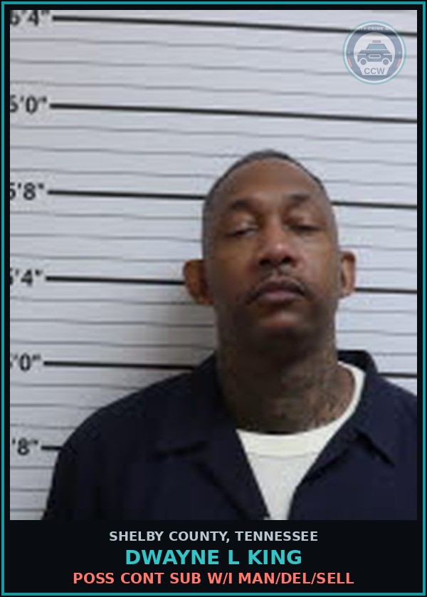 Booking mugshot of DWAYNE L KING in Shelby County