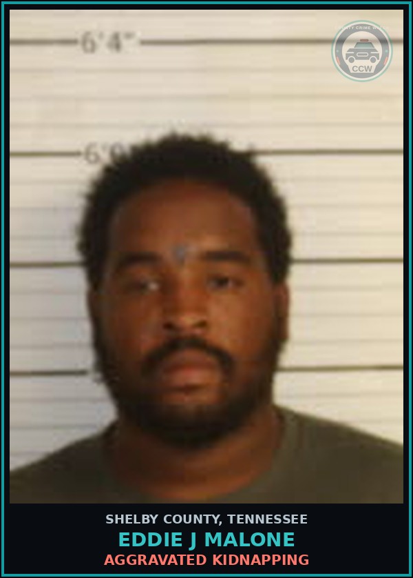 Booking mugshot of EDDIE J MALONE in Shelby County