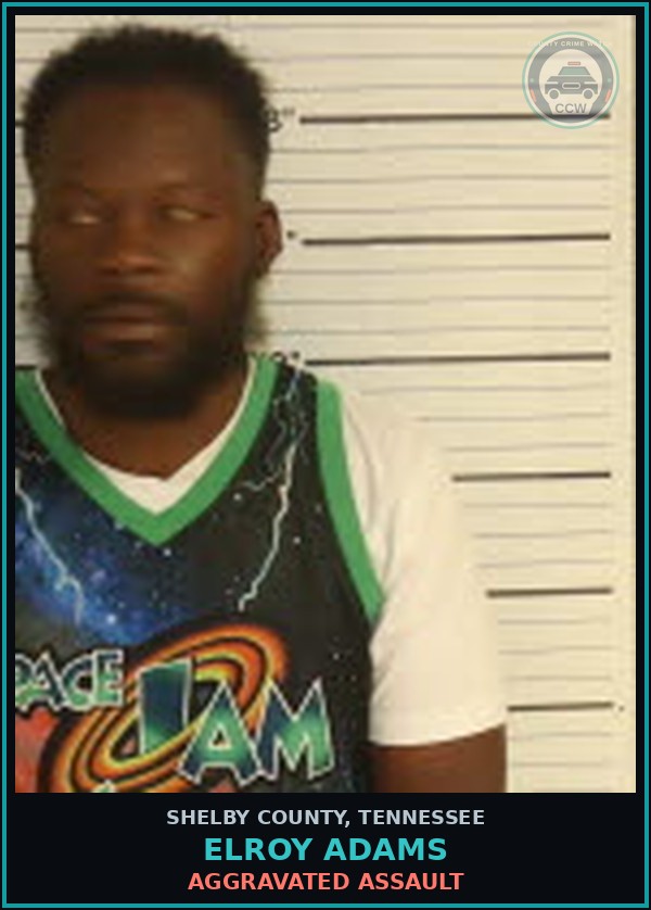Booking mugshot of ELROY ADAMS in Shelby County