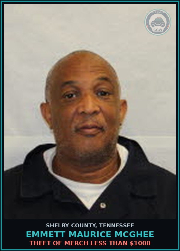 Booking mugshot of EMMETT MAURICE MCGHEE in Shelby County