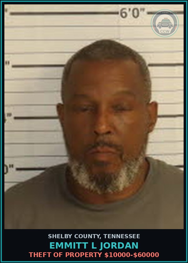 Booking mugshot of EMMITT L JORDAN in Shelby County