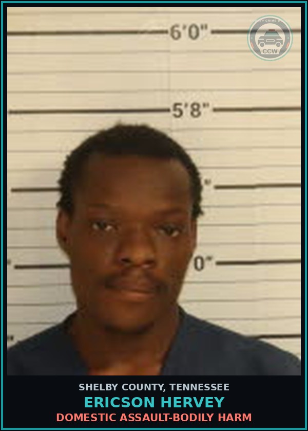 Booking mugshot of ERICSON HERVEY in Shelby County