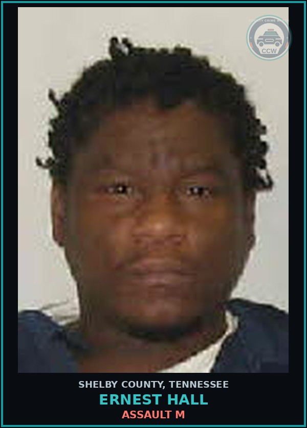 Booking mugshot of ERNEST HALL in Shelby County