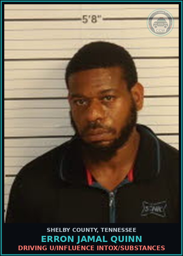 Booking mugshot of ERRON JAMAL QUINN in Shelby County