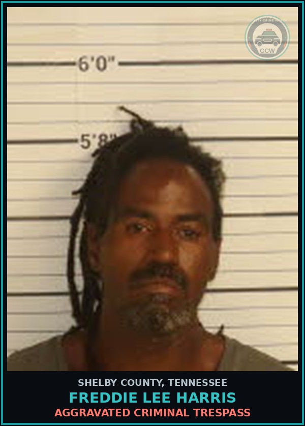Booking mugshot of FREDDIE LEE HARRIS in Shelby County