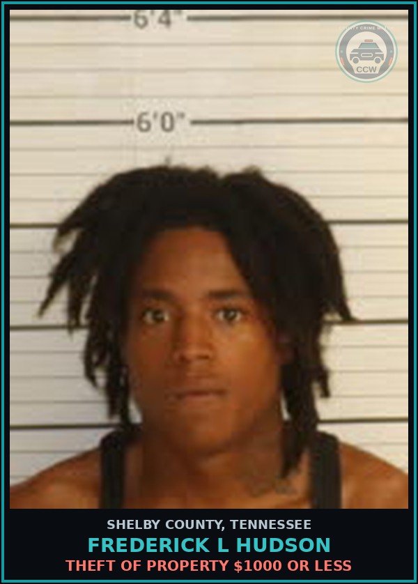Booking mugshot of FREDERICK L HUDSON in Shelby County