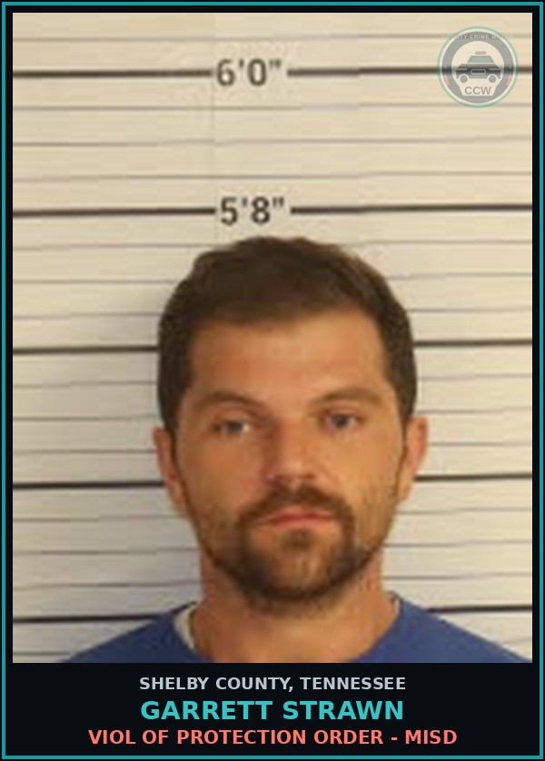 Booking mugshot of GARRETT STRAWN in Shelby County